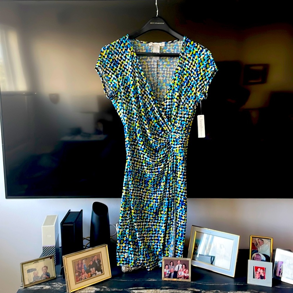 NWT Laundry by Shelli Segal faux wrap dress